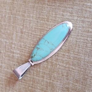 Sterling Silver Turquoise Teardrop Pendant